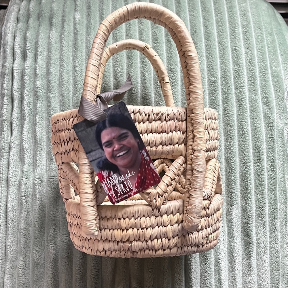 Blessing Basket Natural Straw Tote Bag Handmade in Bangladesh